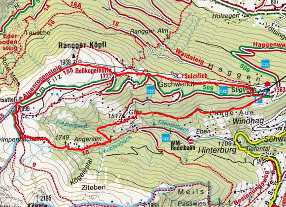 Krimpenbachalm - Rangger Köpfl Rundwanderung Krimpenbachalm - Rangger Köpfl Rundwanderung