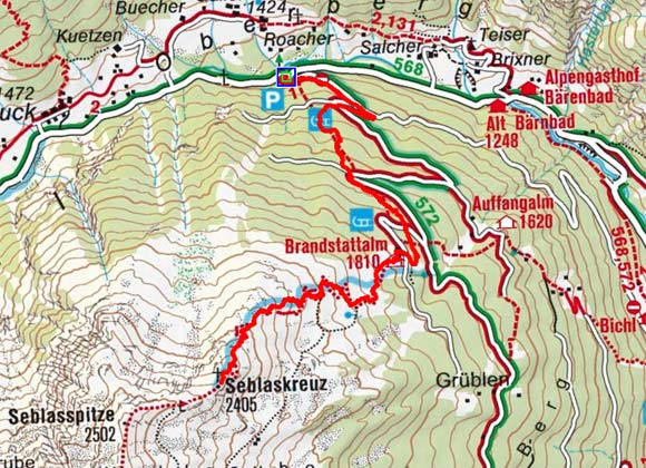 Seblasspitze (2363 m) aus dem Oberbergtal Seblasspitze (2363 m) aus dem Oberbergtal