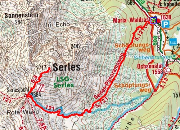 Serles (2717 m) von Maria Waldrast Serles (2717 m) von Maria Waldrast