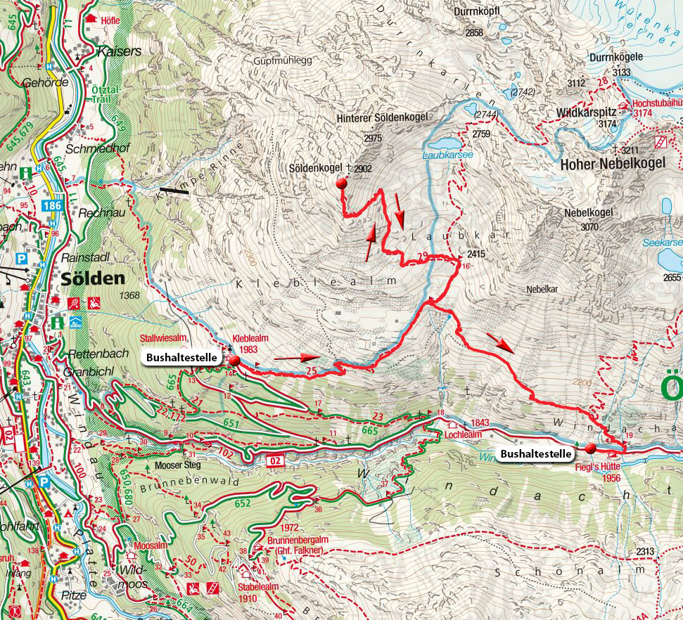 Söldenkogel (2902 m): Bergtour von der Kleblealm Söldenkogel (2902 m): Bergtour von der Kleblealm