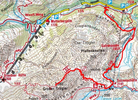 Großer Trögler (2902 m) über die Sulzenauhütte Großer Trögler (2902 m) über die Sulzenauhütte