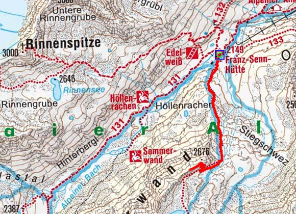 Vordere Sommerwand (2677 m) von der Franz Senn Hütte Vordere Sommerwand (2677 m) von der Franz Senn Hütte