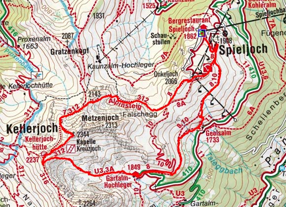 Kellerjoch Rundtour vom Spieljoch Kellerjoch Rundtour vom Spieljoch