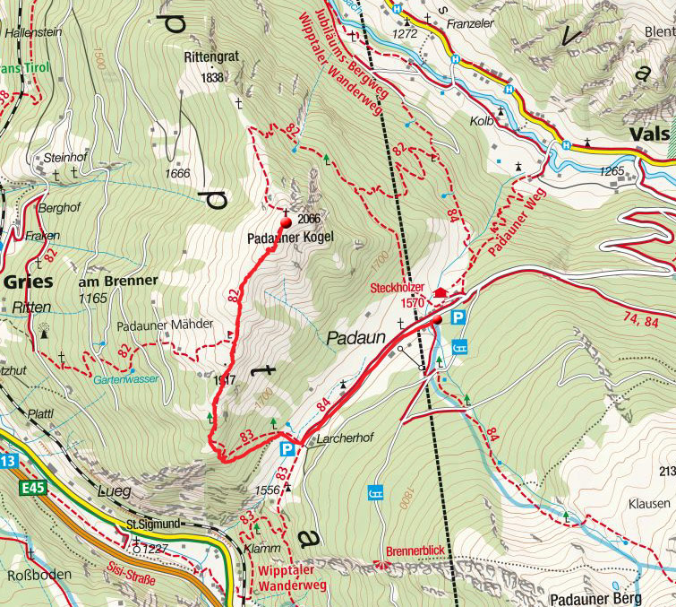 Padauner Kogel (2066 m) von Padaun Padauner Kogel (2066 m) von Padaun
