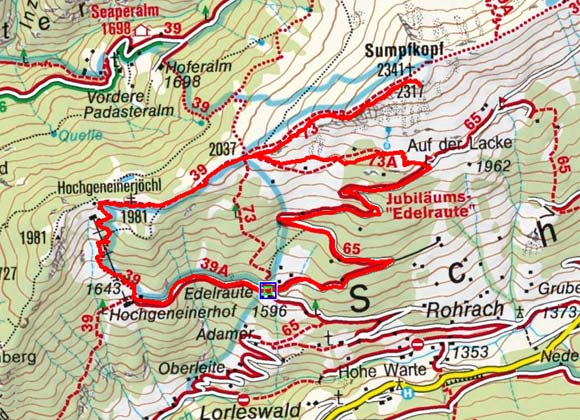 Hochgeneinerjöchl-Sumpfkopf (1981/2341 m) von der Edelraute Hochgeneinerjöchl-Sumpfkopf (1981/2341 m) von der Edelraute