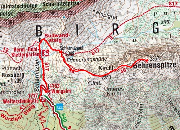 Gehrenspitze (2367 m) von der Wettersteinhütte Gehrenspitze (2367 m) von der Wettersteinhütte