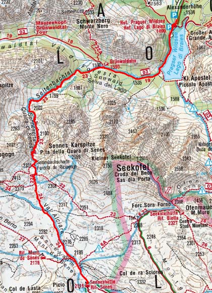 Senneshütte (2126 m) über die Seitenbachscharte Senneshütte (2126 m) über die Seitenbachscharte