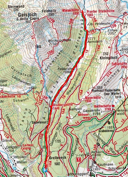 Wieserhütte (1850 m) durch das Altfasstal Wieserhütte (1850 m) durch das Altfasstal