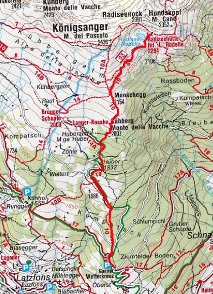 Radlseehütte (2284 m) vom Garner Wetterkreuz Radlseehütte (2284 m) vom Garner Wetterkreuz