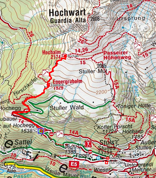 Schutzhütte Hochalm, 2174 m – Wanderung von der Morx Puite Schutzhütte Hochalm, 2174 m – Wanderung von der Morx Puite