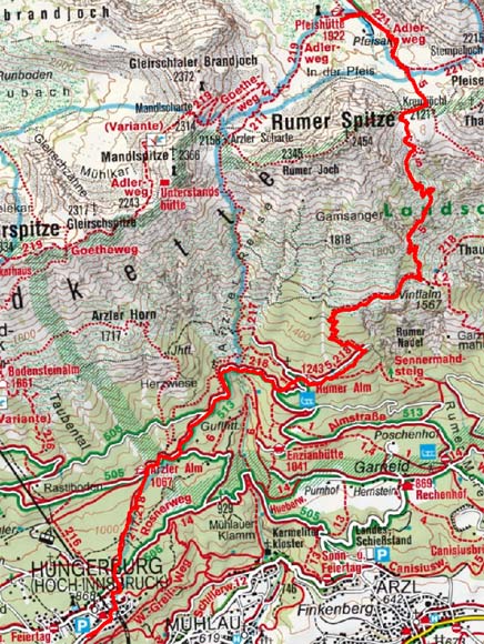 Pfeishütte (1922 m) über die Vintlalm Pfeishütte (1922 m) über die Vintlalm
