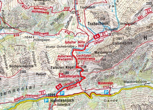 Anhalter Hütte (2038 m) vom Hahntennjoch Anhalter Hütte (2038 m) vom Hahntennjoch