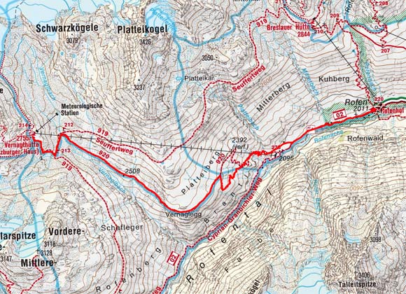 Vernagthütte (2755 m) von Vent Vernagthütte (2755 m) von Vent