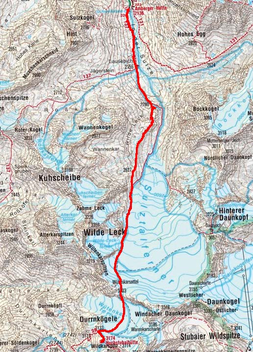 Tag 3: Von der Amberger Hütte über den Wütenkarsattel zur Hochstubaihütte Tag 3: Von der Amberger Hütte über den Wütenkarsattel zur Hochstubaihütte