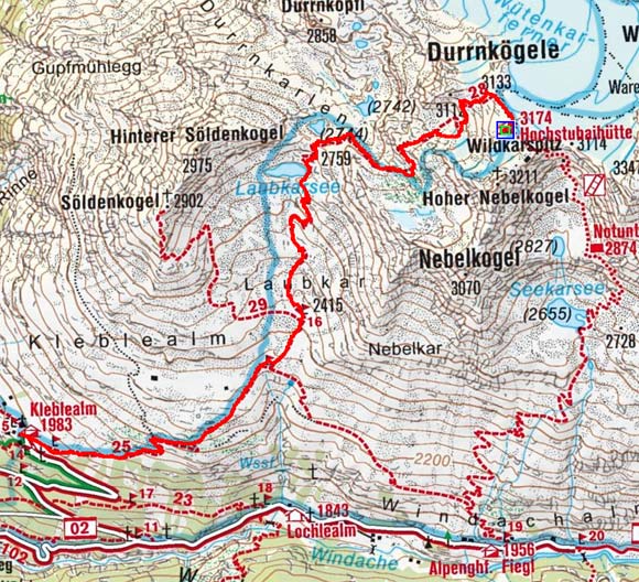 Tag 4: Von der Hochstubaihütte durch das Laubkar hinab zur Kleblealm im Ötztal Tag 4: Von der Hochstubaihütte durch das Laubkar hinab zur Kleblealm im Ötztal