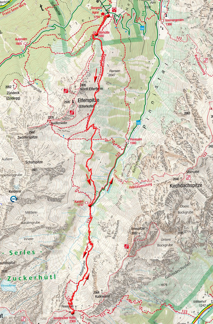 Innsbrucker Hütte, 2370m – Wanderung vom Elfer Innsbrucker Hütte, 2370m – Wanderung vom Elfer