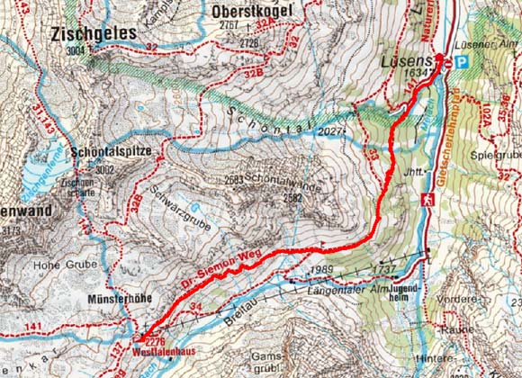 Westfalenhaus (2273 m) von Lüsens Westfalenhaus (2273 m) von Lüsens