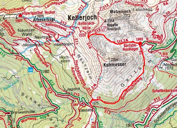 Kellerjoch Hütte (2237 m) über die Gartlalm Kellerjoch Hütte (2237 m) über die Gartlalm