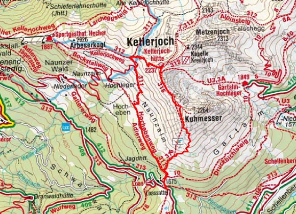 Kellerjoch Hütte (2237 m) vom Loassattel Kellerjoch Hütte (2237 m) vom Loassattel