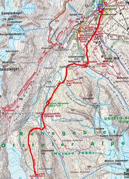 Inner-Ötztaler Hütten Runde Tag 1 Inner-Ötztaler Hütten Runde Tag 1