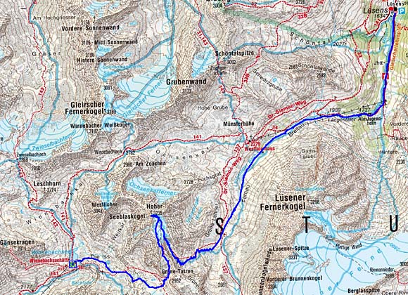 1.Tag: Lüsens-Hoher Seeblaskogel-Winnebachseehütte 1.Tag: Lüsens-Hoher Seeblaskogel-Winnebachseehütte