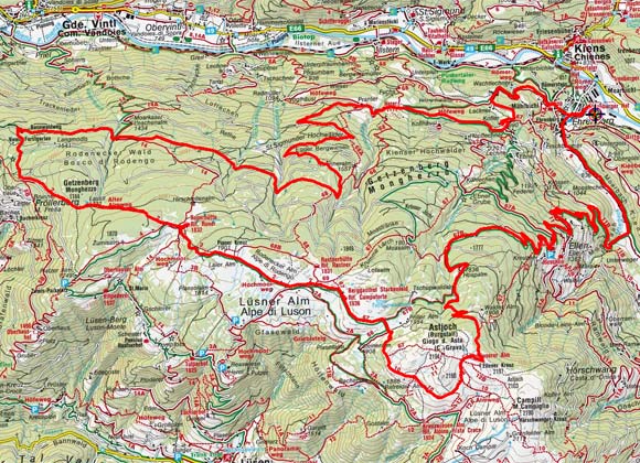 Ehrenburg - Astjoch - Lüsneralm Ehrenburg - Astjoch - Lüsneralm