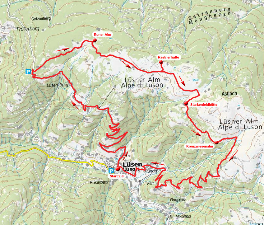 4-Hüttenrundfahrt Rodenecker- und Lüsneralm 4-Hüttenrundfahrt Rodenecker- und Lüsneralm