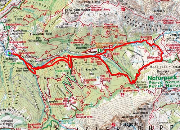 Gampenalm - Kaserillalm Runde Gampenalm - Kaserillalm Runde
