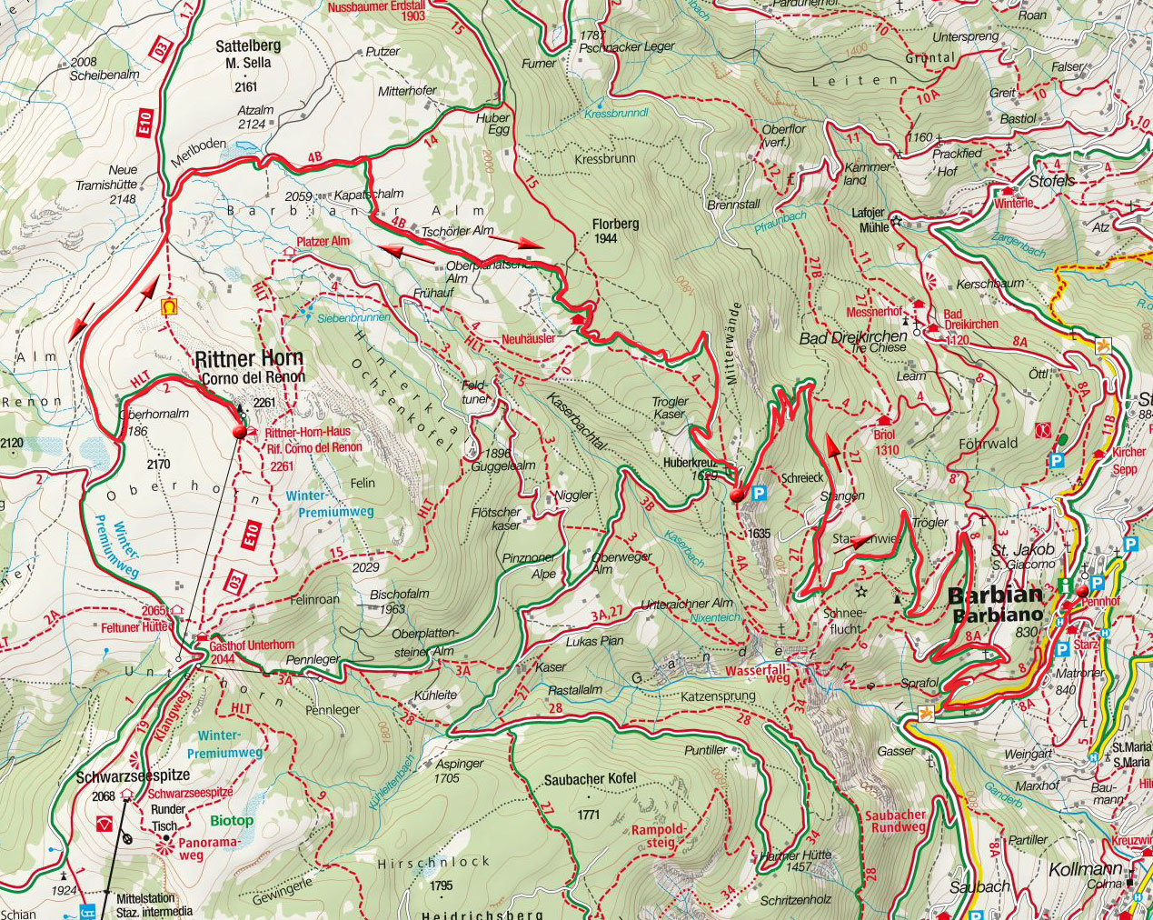 MTB-/E-Bike-Tour: Rittner Horn über die Barbianer Alm ausgehend in Barbian MTB-/E-Bike-Tour: Rittner Horn über die Barbianer Alm ausgehend in Barbian