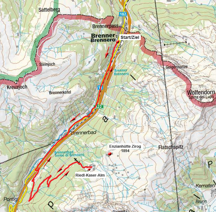 Riedl-Kaser-Alm vom Brenner Ort Riedl-Kaser-Alm vom Brenner Ort