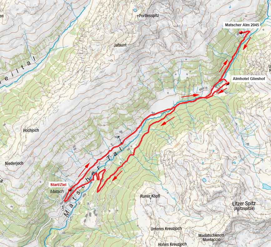 Matscher Alm & Glieshöfe von Matsch Matscher Alm & Glieshöfe von Matsch