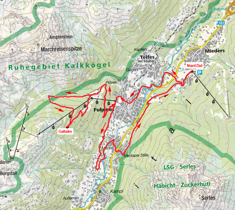 Galtalm – Rundfahrt von Mieders Galtalm – Rundfahrt von Mieders
