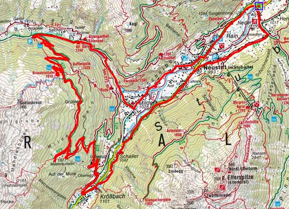 Neustift/Neder - Milderaunalm - Brandstattalm Neustift/Neder - Milderaunalm - Brandstattalm