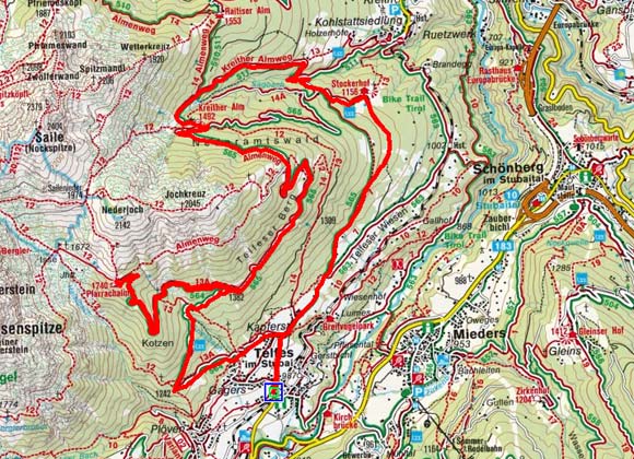 Telferberg Rundtour mit Pfarrachalm Telferberg Rundtour mit Pfarrachalm