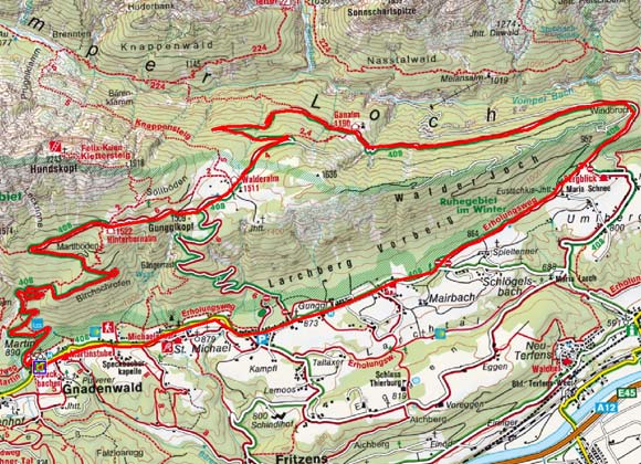 Gnadenwald - Ganalm - Walderalm Gnadenwald - Ganalm - Walderalm