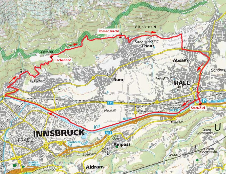 Rechenhof–Romedikirchl–Runde vom Gasthof Badl Rechenhof–Romedikirchl–Runde vom Gasthof Badl