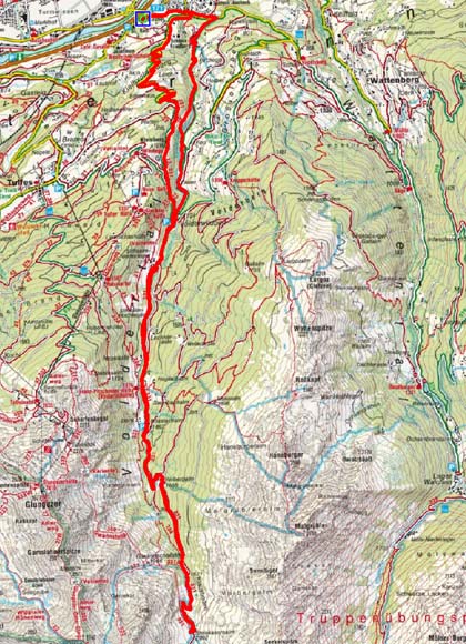 Volders - Steinkasernalm - Voldertalhütte Volders - Steinkasernalm - Voldertalhütte