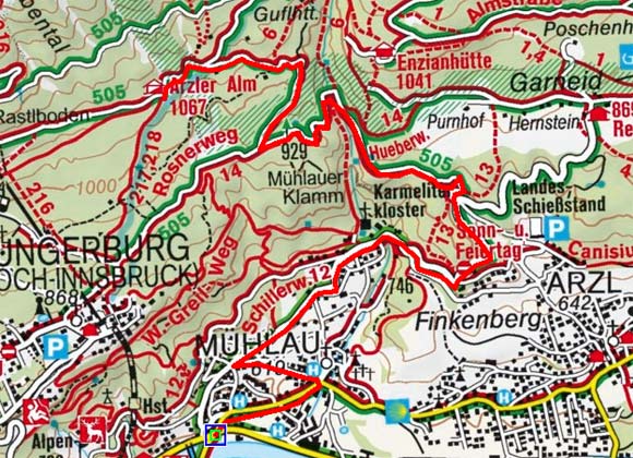 Innsbruck Mühlau - Arzler Alm Innsbruck Mühlau - Arzler Alm