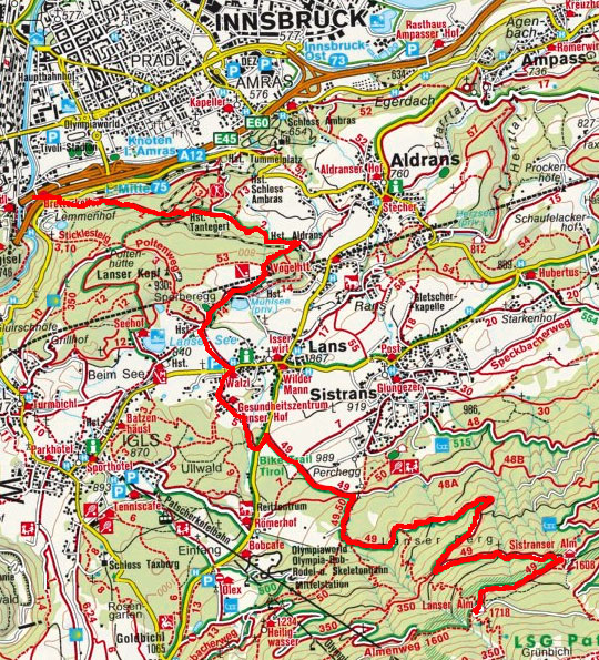 Innsbruck - Lans - Lanseralm Innsbruck - Lans - Lanseralm