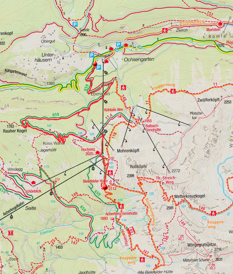 MTB- & E-Bike-Tour: Von Ochsengarten zur Neuen Bielefelder Hütte MTB- & E-Bike-Tour: Von Ochsengarten zur Neuen Bielefelder Hütte