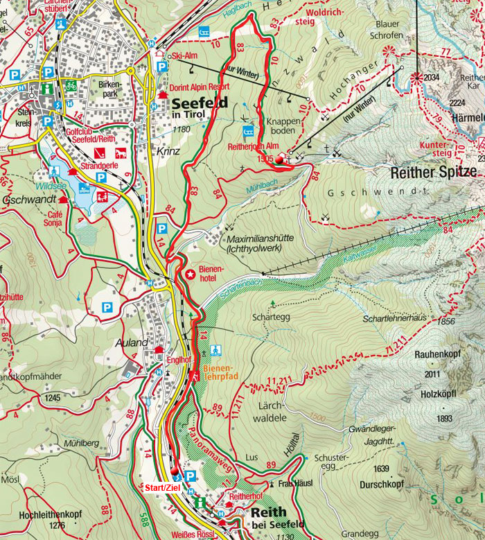 Reitherjoch Alm vom Bahnhof Reith Reitherjoch Alm vom Bahnhof Reith