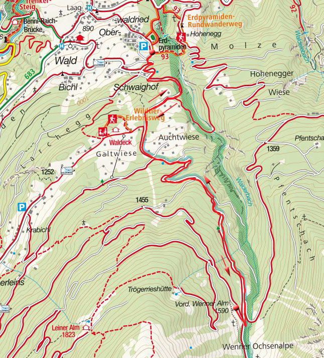 Vordere Wennerberg Alm von Wald Vordere Wennerberg Alm von Wald