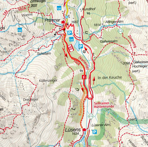 Rundwanderweg Praxmar Rundwanderweg Praxmar