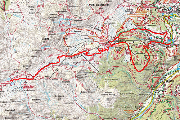 Serfaus - Lazidkopf - Hexenseehütte Serfaus - Lazidkopf - Hexenseehütte
