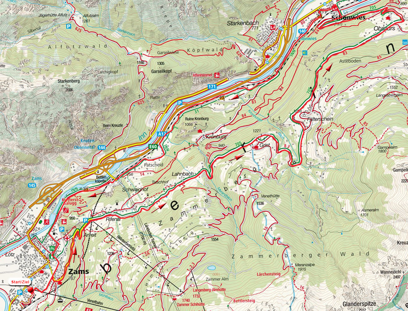 MTB-/E-Bike-Tour: Falterscheinrunde von Zams MTB-/E-Bike-Tour: Falterscheinrunde von Zams