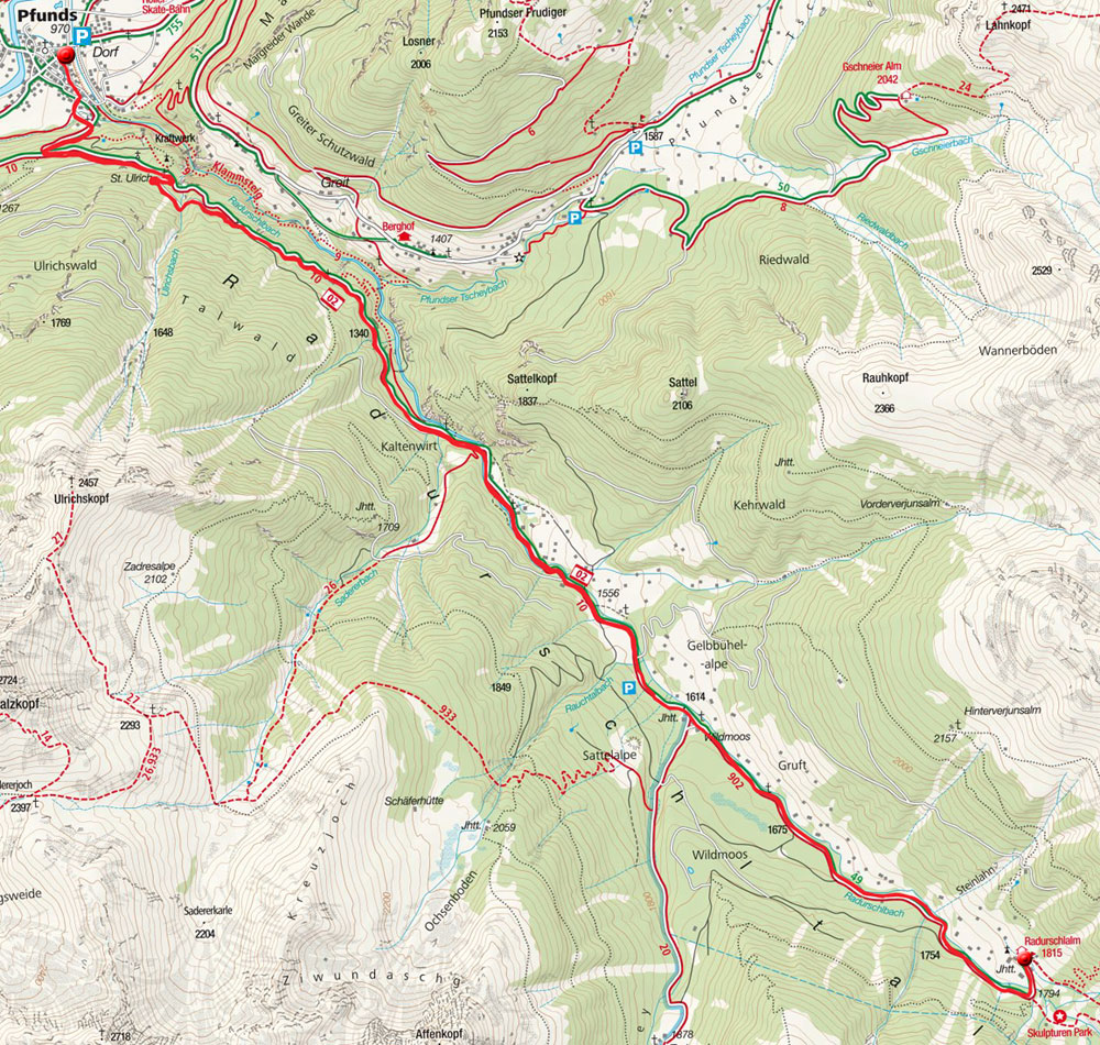 MTB-/E-Bike-Tour: Durch das Radurschltal zur Radurschlalm MTB-/E-Bike-Tour: Durch das Radurschltal zur Radurschlalm