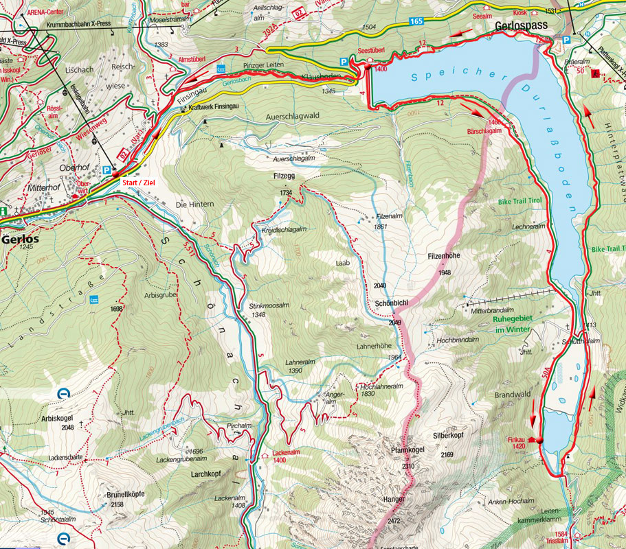 Von Gerlos um den Speicher Durlassboden Von Gerlos um den Speicher Durlassboden