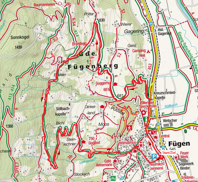Fügen – Brandegg – Kühstein - Goglhof Fügen – Brandegg – Kühstein - Goglhof