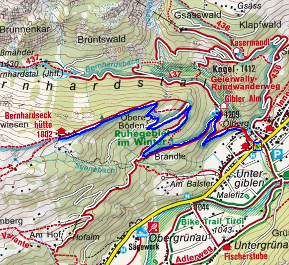 Bernhardseckhütte - Naturrodelbahn Bernhardseckhütte - Naturrodelbahn