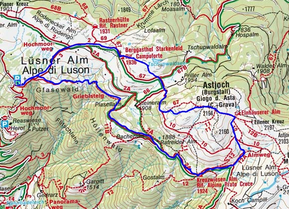 Astjoch (2194 m) vom Parkplatz Tulper Gampis Astjoch (2194 m) vom Parkplatz Tulper Gampis